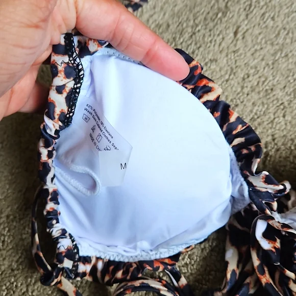 Leopard Drawstring Bikini Swimsuit (S & M) - Picture 7 of 9